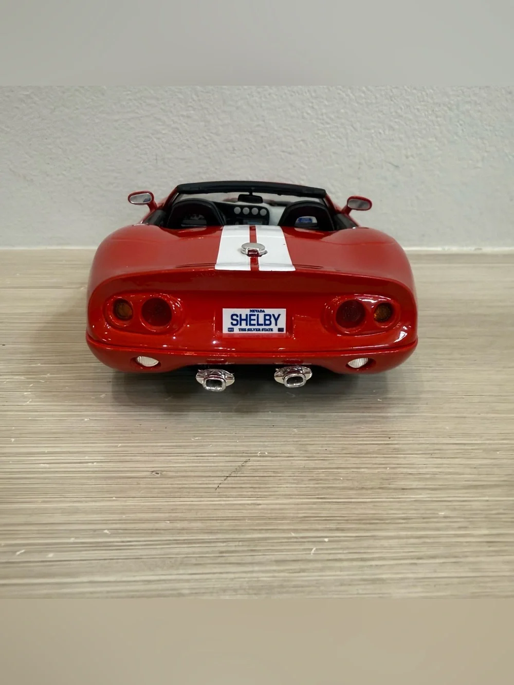 Maisto Shelby series 1 Red Convertible Toy Sports Car with White Racing Stripes